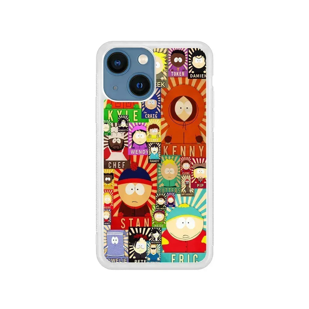 South Park All Characters iPhone 13 Mini Case-Rubber / White (2D Case)-Xtracase