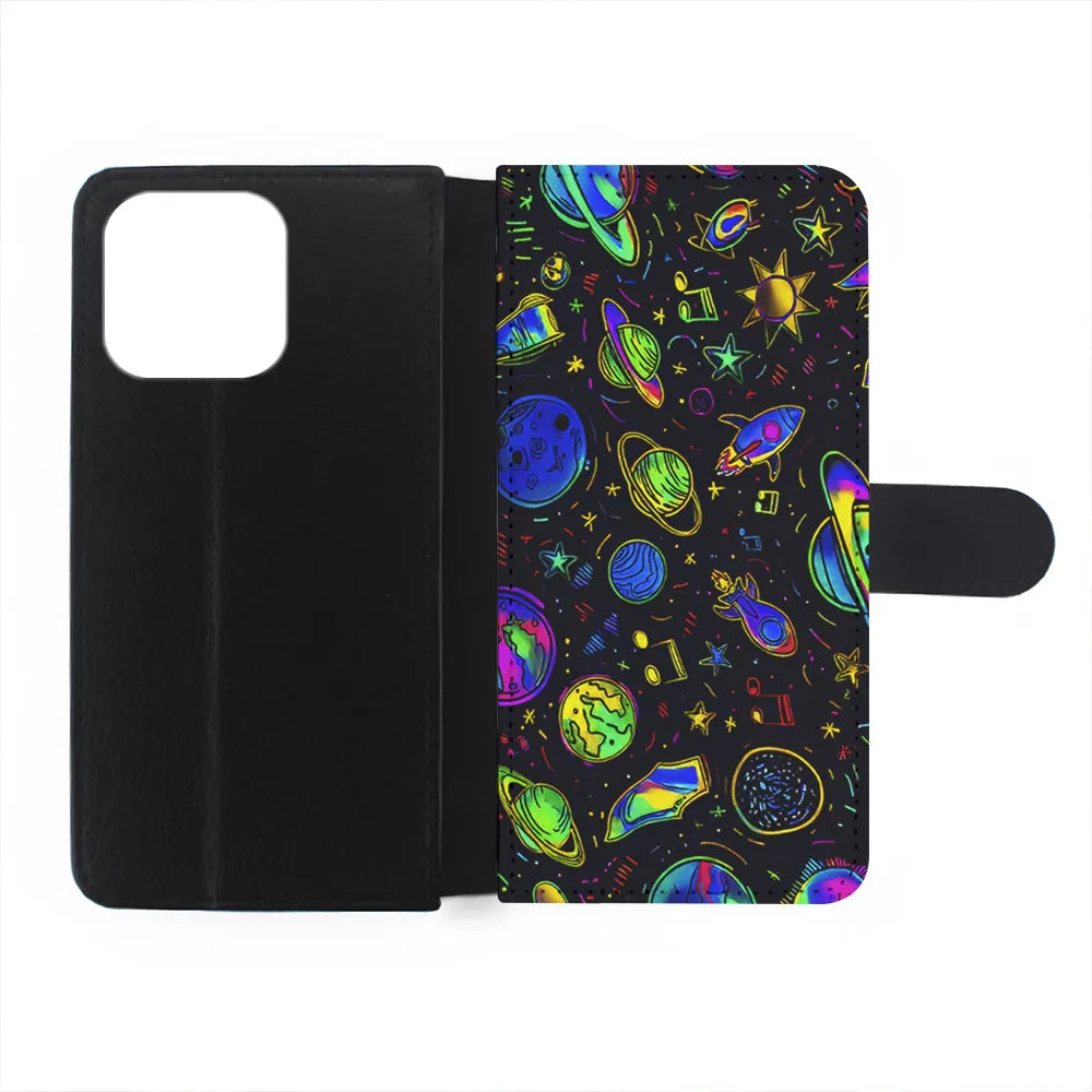 Space Planets and Spaceships iPhone 13 Pro Max Case-Flip Wallet Case-Xtracase
