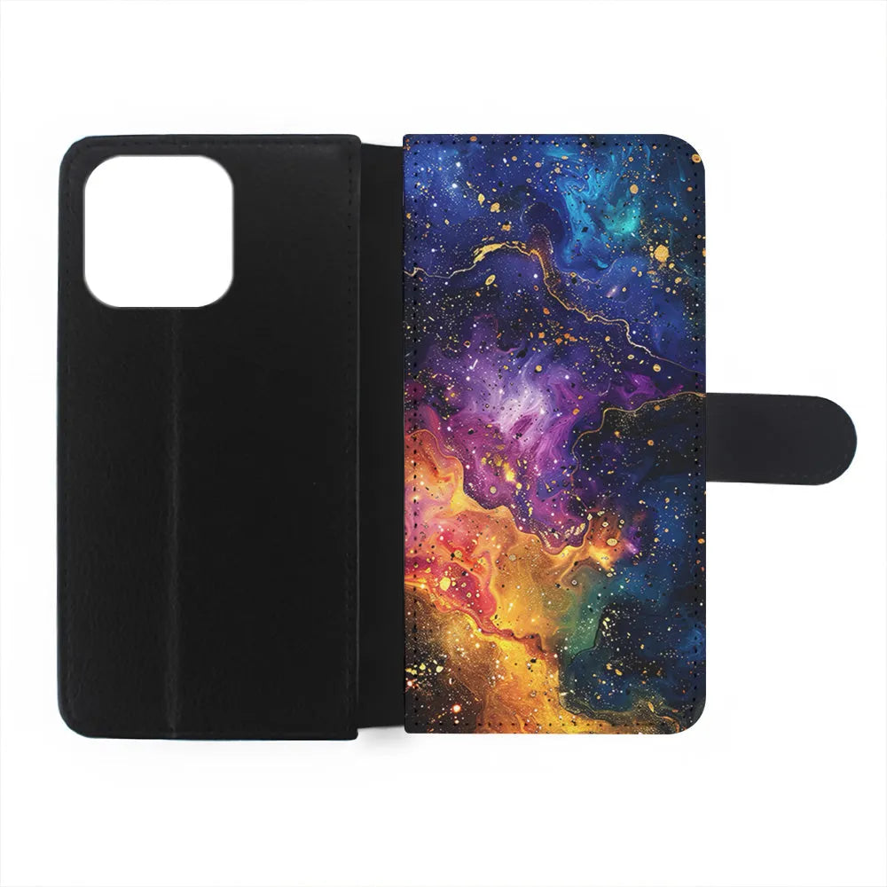 Sparkling Vibrant Abstract Fluid iPhone 13 Pro Case-Flip Wallet Case-Xtracase