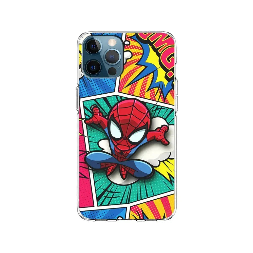 Spiderman Comic Poof iPhone 15 Pro Max Case-Clear Soft Case-Xtracase