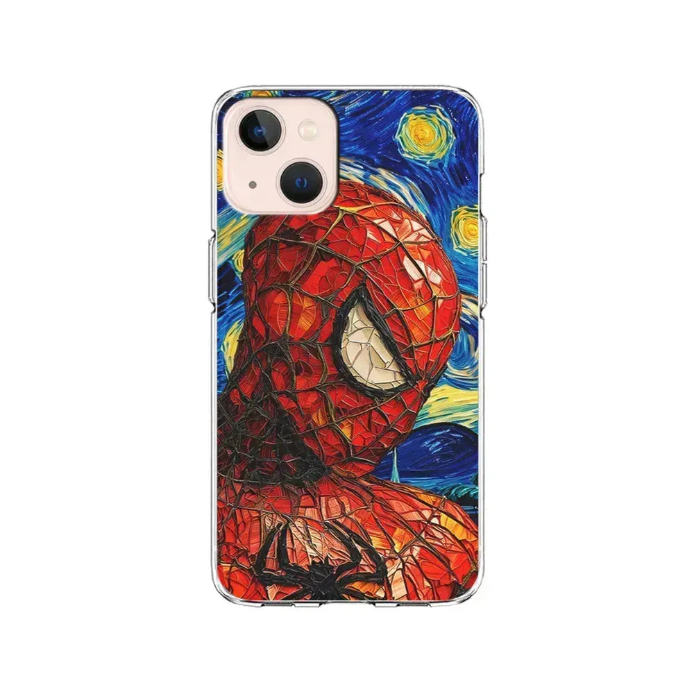 Spiderman Starry Night iPhone 13 Mini Case-Clear Soft Case-Xtracase