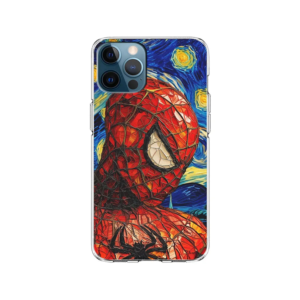 Spiderman Starry Night iPhone 13 Pro Case-Clear Soft Case-Xtracase