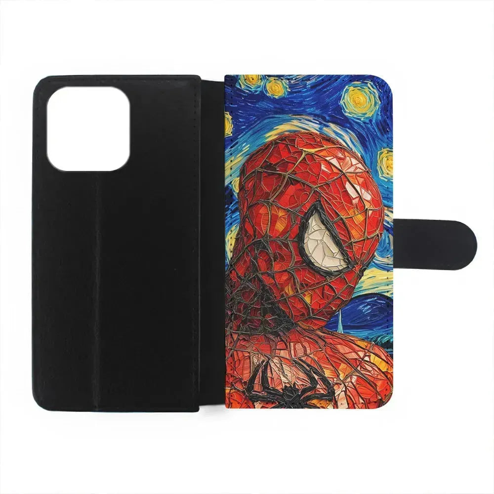 Spiderman Starry Night iPhone 15 Pro Max Case-Flip Wallet Case-Xtracase