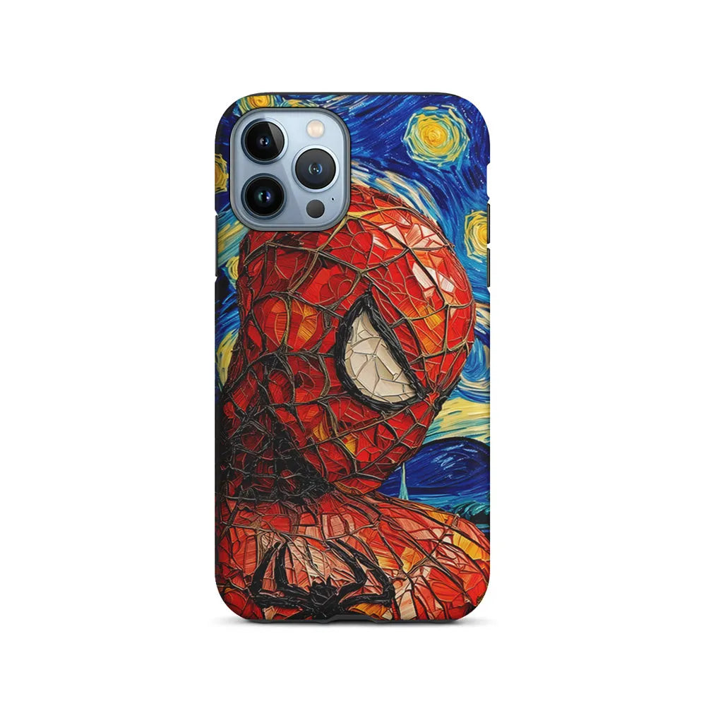Spiderman Starry Night iPhone 13 Pro Case-2 in 1 Tough Case-Xtracase