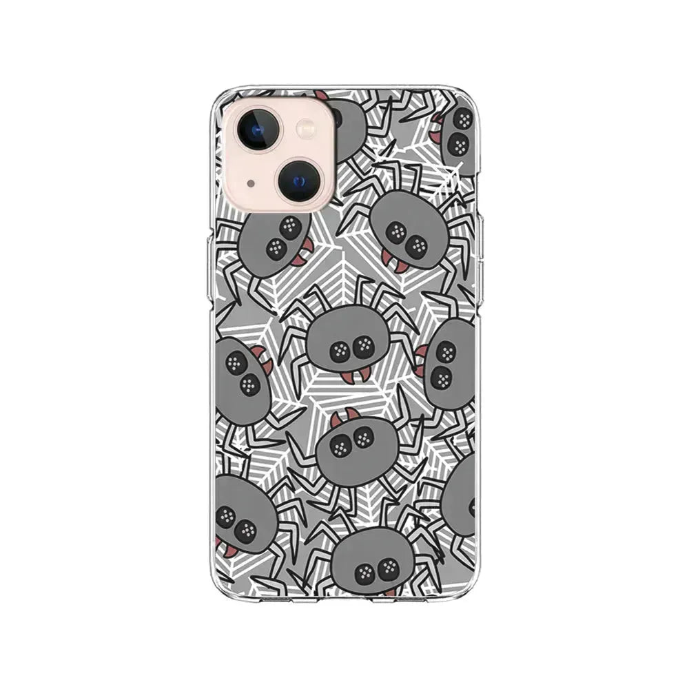 Spidersweb Cartoon iPhone 13 Mini Case-Clear Soft Case-Xtracase