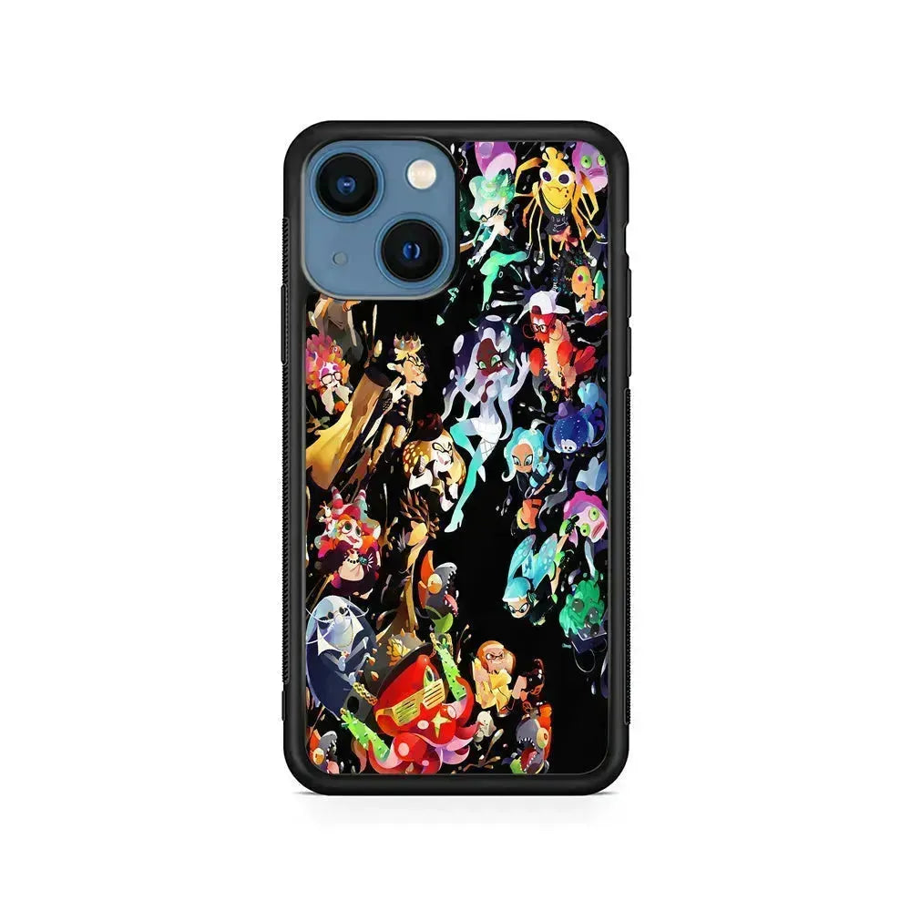 Splatoon Player Character iPhone 13 Mini Case-Rubber / Black (2D Case)-Xtracase