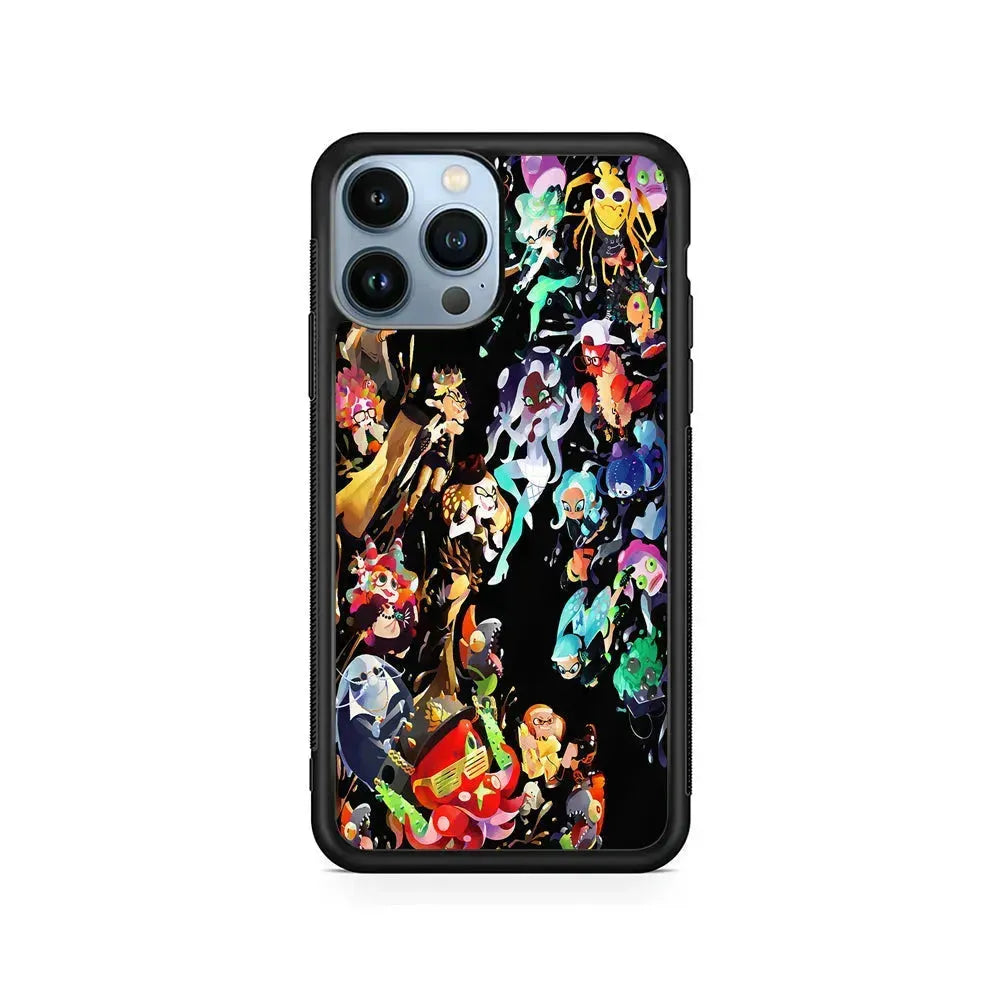 Splatoon Player Character iPhone 15 Pro Max Case-Rubber / Black (2D Case)-Xtracase
