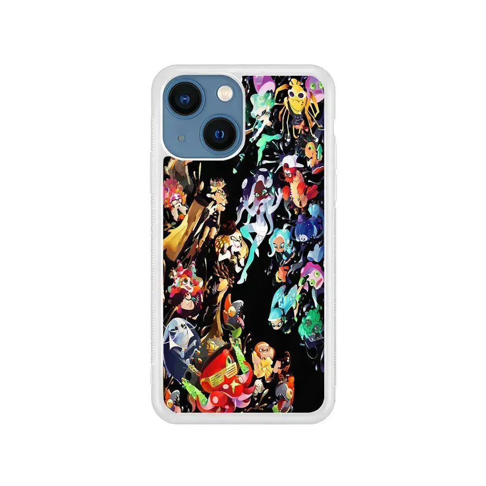 Splatoon Player Character iPhone 13 Mini Case-Rubber / White (2D Case)-Xtracase