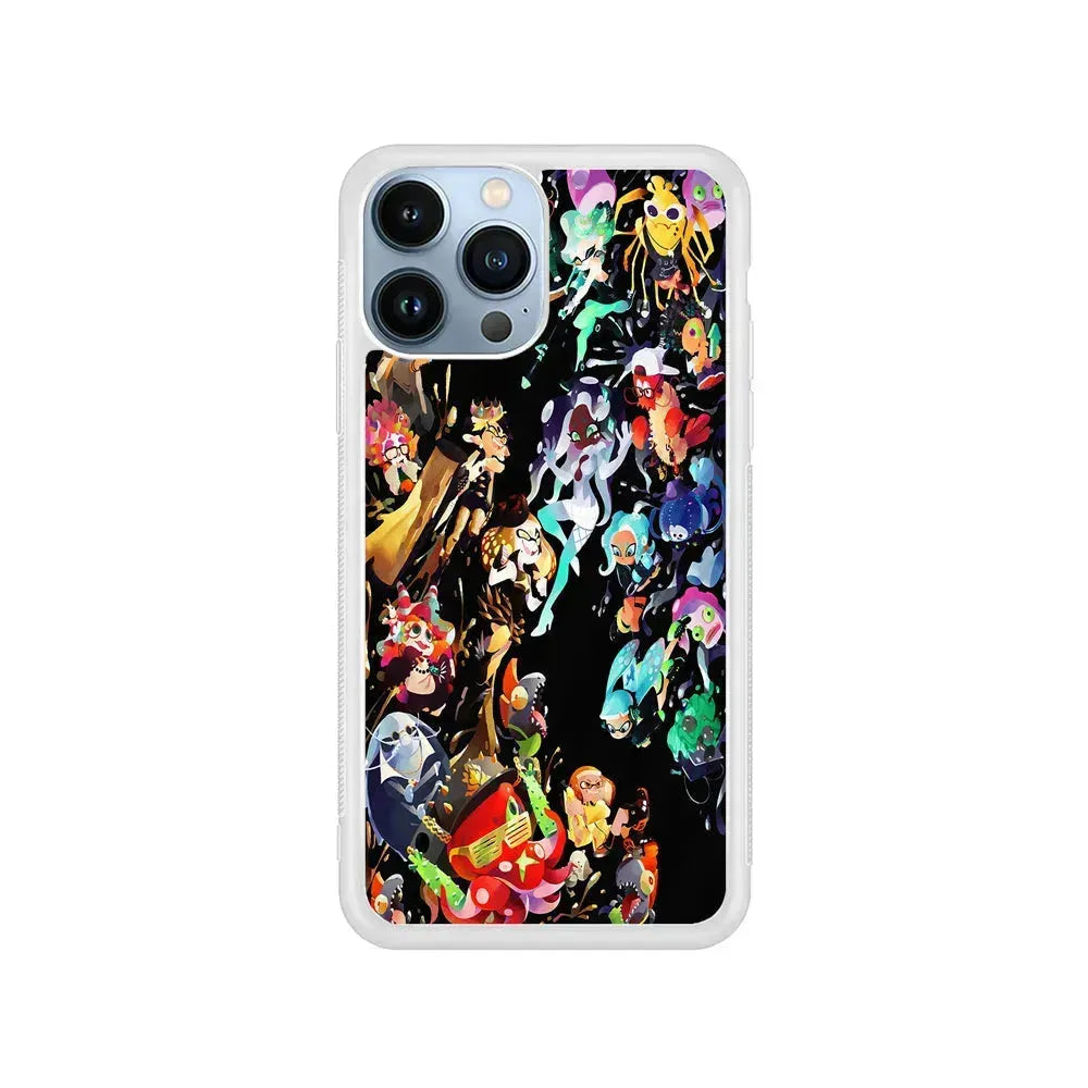 Splatoon Player Character iPhone 15 Pro Max Case-Rubber / White (2D Case)-Xtracase