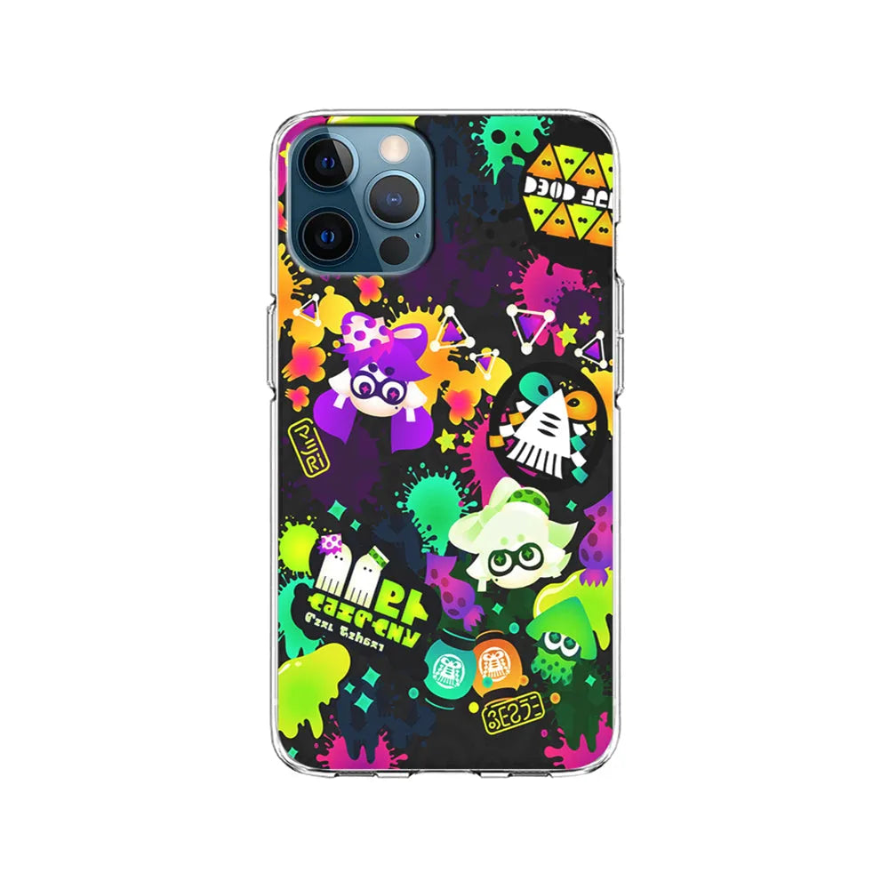 Splatoon Squid Graffiti iPhone 13 Pro Case-Clear Soft Case-Xtracase