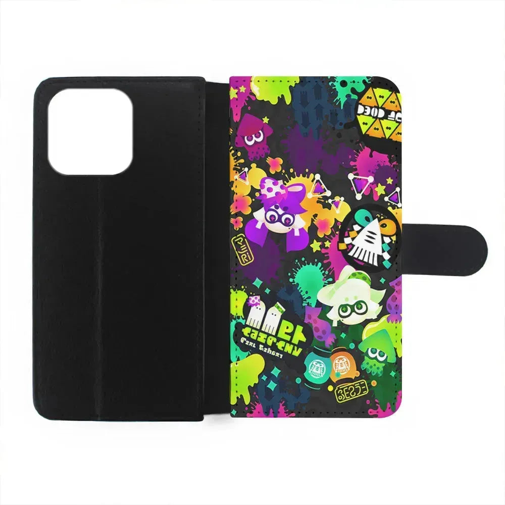 Splatoon Squid Graffiti iPhone 15 Pro Max Case-Flip Wallet Case-Xtracase