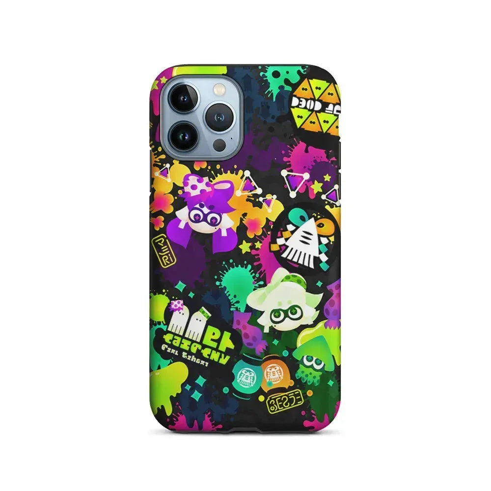 Splatoon Squid Graffiti iPhone 15 Pro Max Case-2 in 1 Tough Case-Xtracase