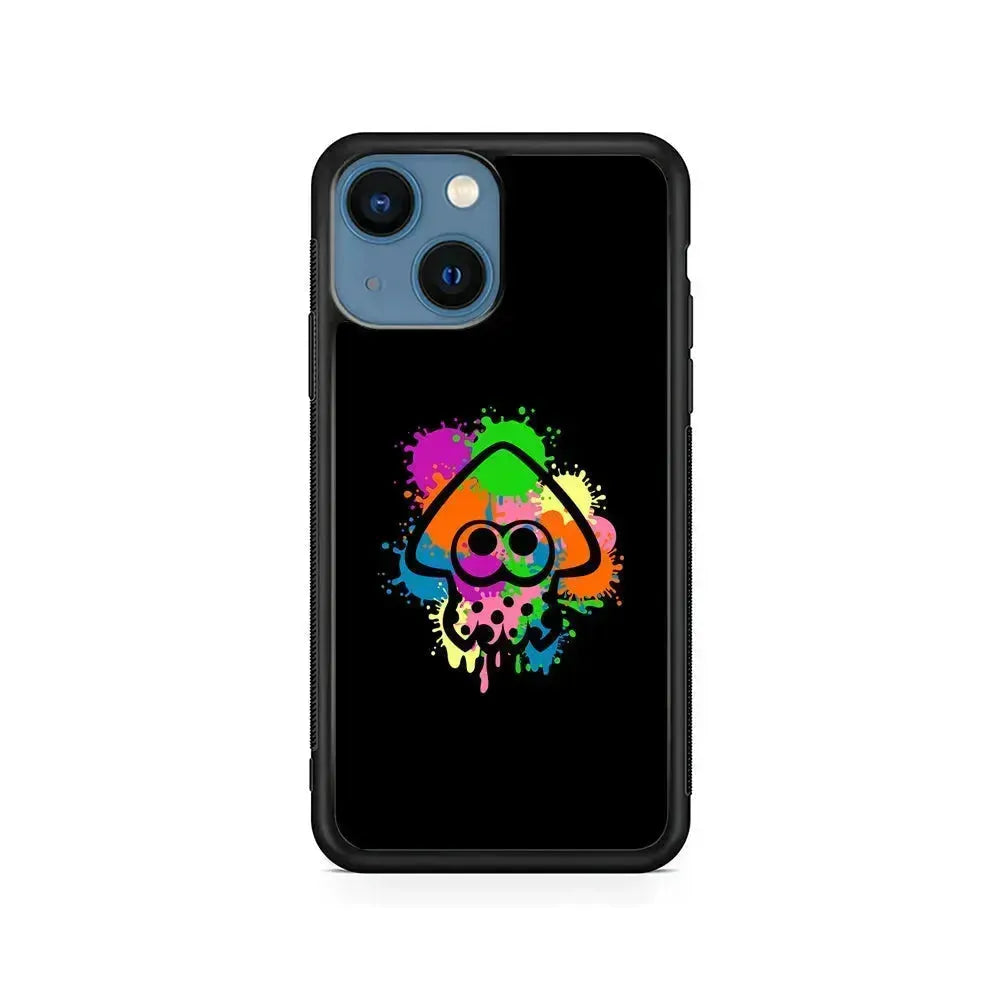 Splatoon Squid Symbol iPhone 13 Mini Case-Rubber / Black (2D Case)-Xtracase