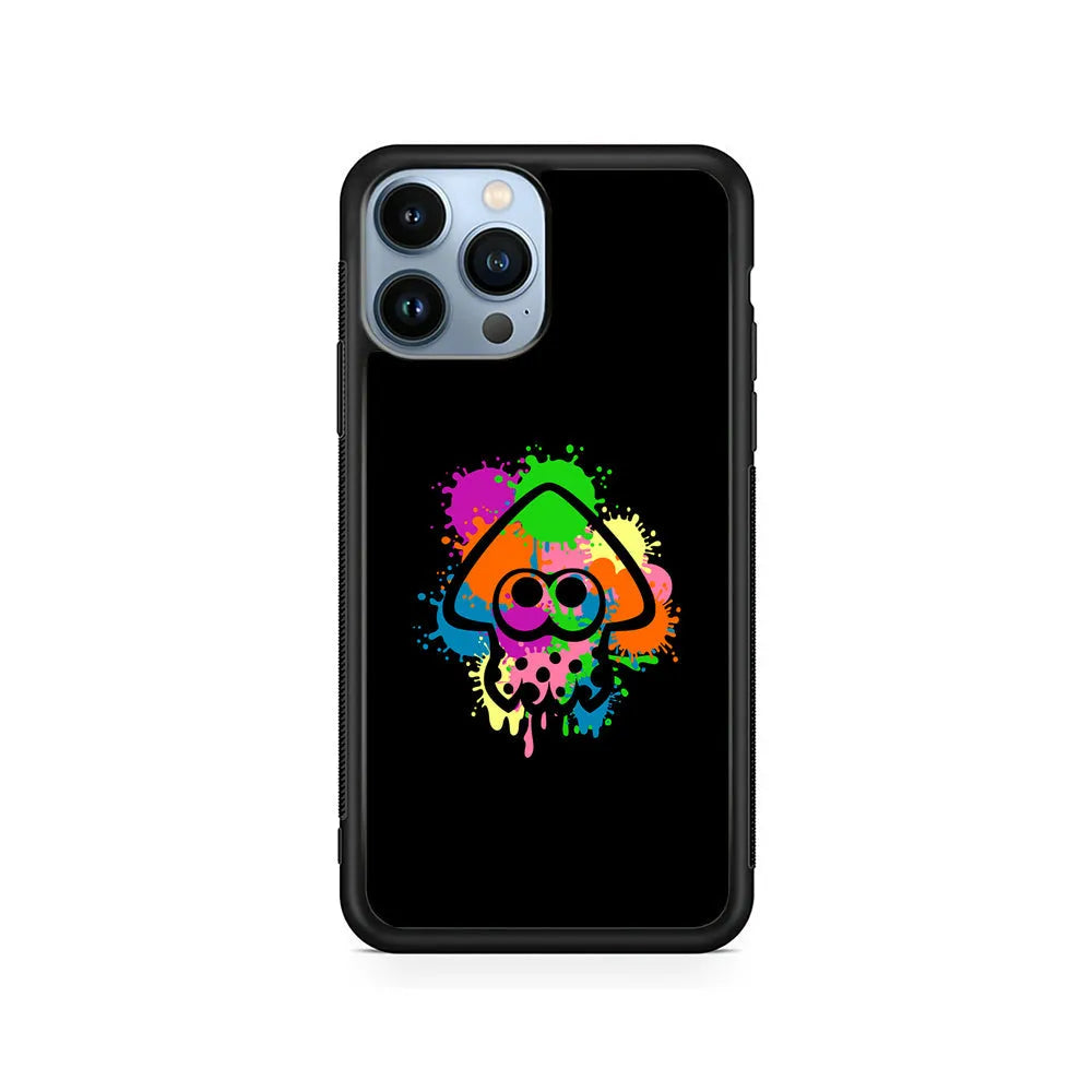 Splatoon Squid Symbol iPhone 13 Pro Case-Rubber / Black (2D Case)-Xtracase