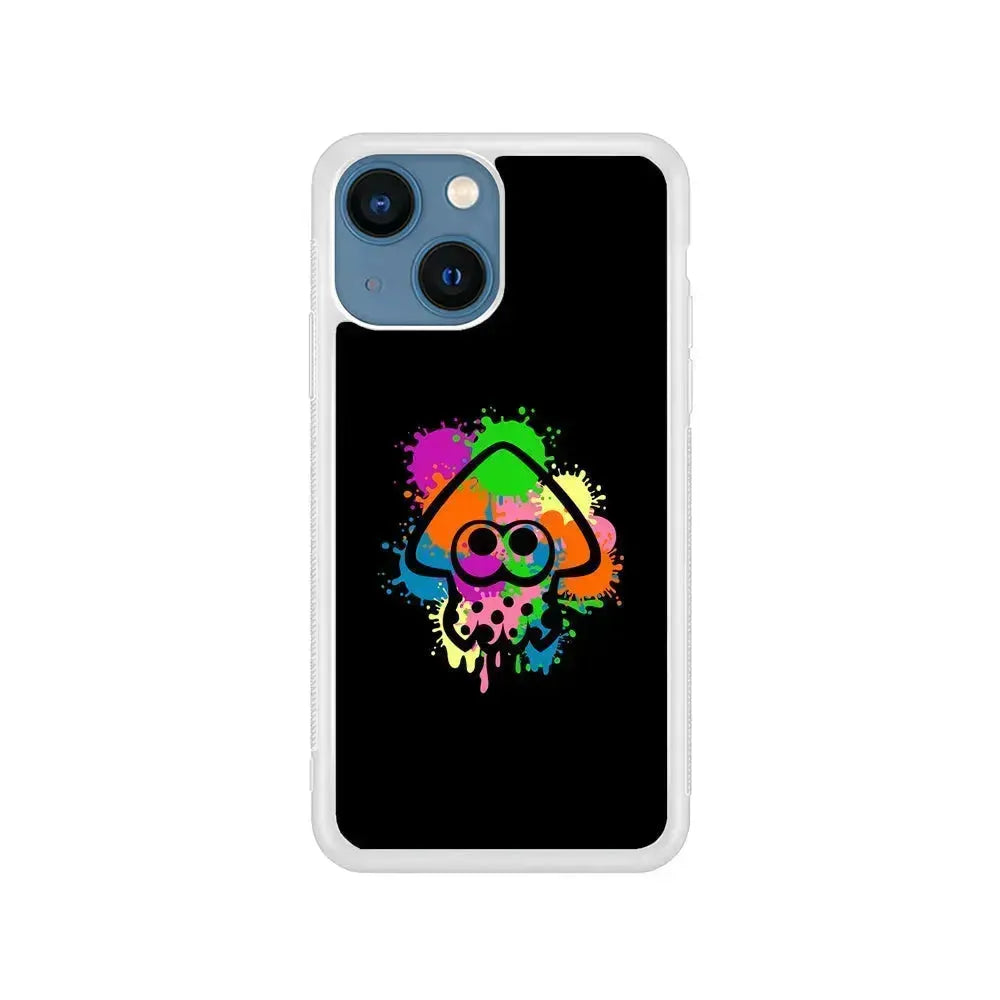 Splatoon Squid Symbol iPhone 13 Mini Case-Rubber / White (2D Case)-Xtracase