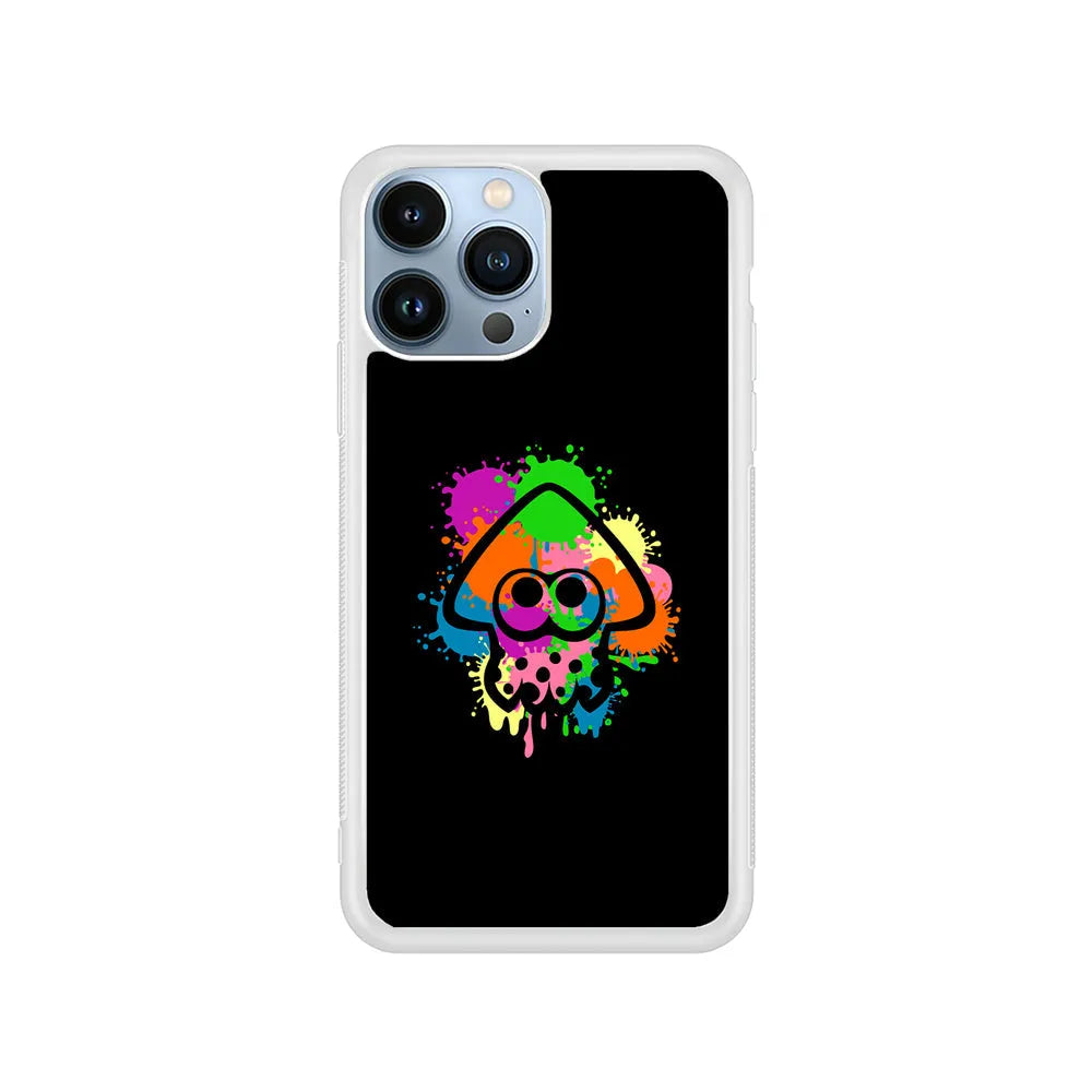 Splatoon Squid Symbol iPhone 13 Pro Case-Rubber / White (2D Case)-Xtracase