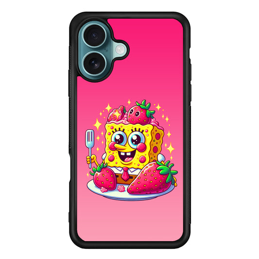 SpongeBob Eating Strawberry iPhone 16 Case - Xtracase