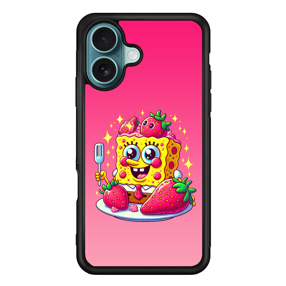 SpongeBob Eating Strawberry iPhone 16 Plus Case - Xtracase