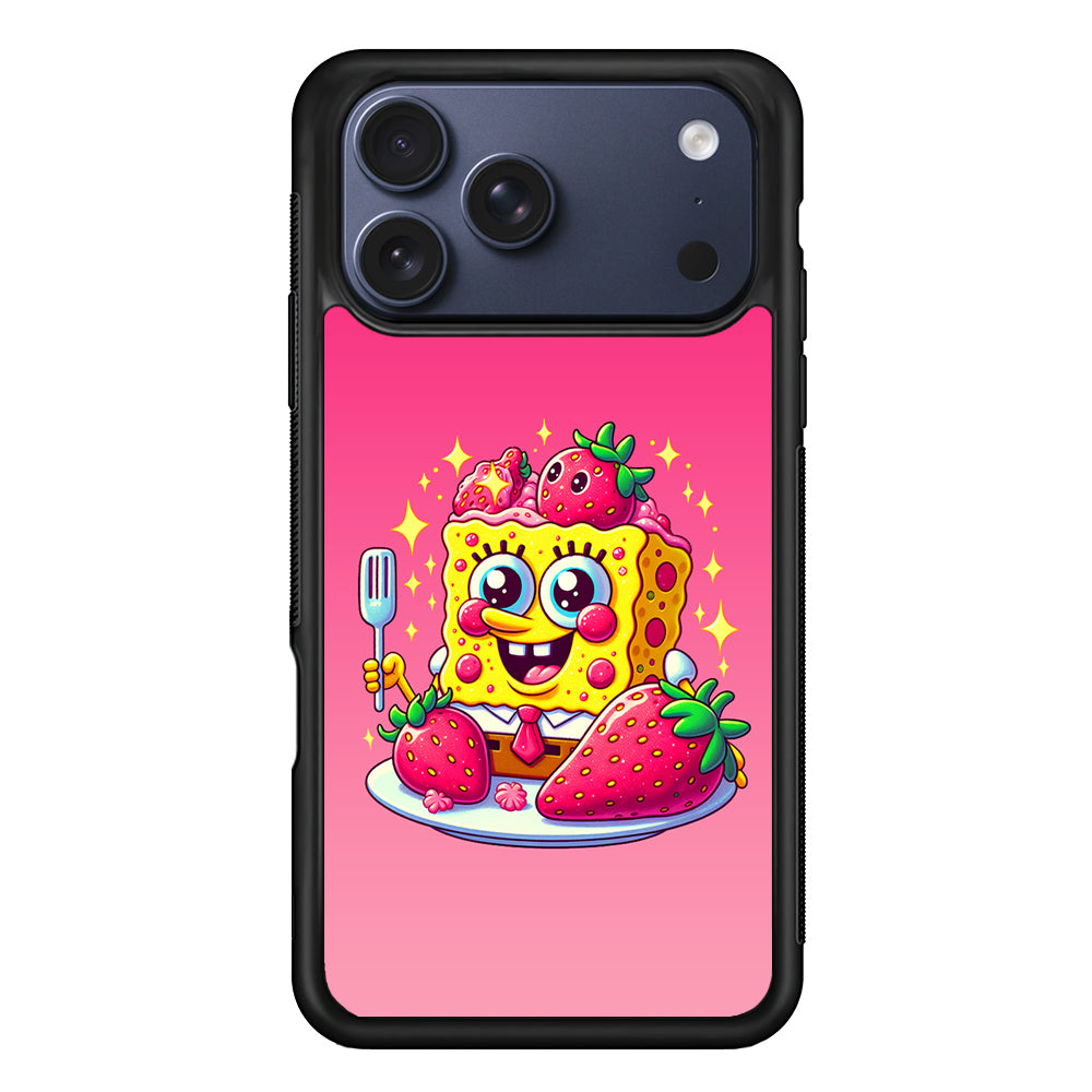 SpongeBob Eating Strawberry iPhone 17 Pro Max Case - Xtracase