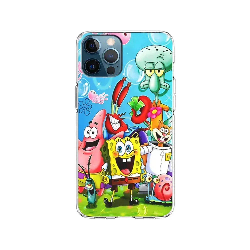 SpongeBob SquarePants Family iPhone 15 Pro Max Case-Clear Soft Case-Xtracase