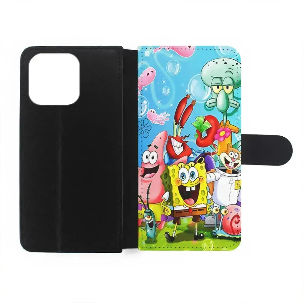 SpongeBob SquarePants Family iPhone 13 Mini Case-Flip Wallet Case-Xtracase