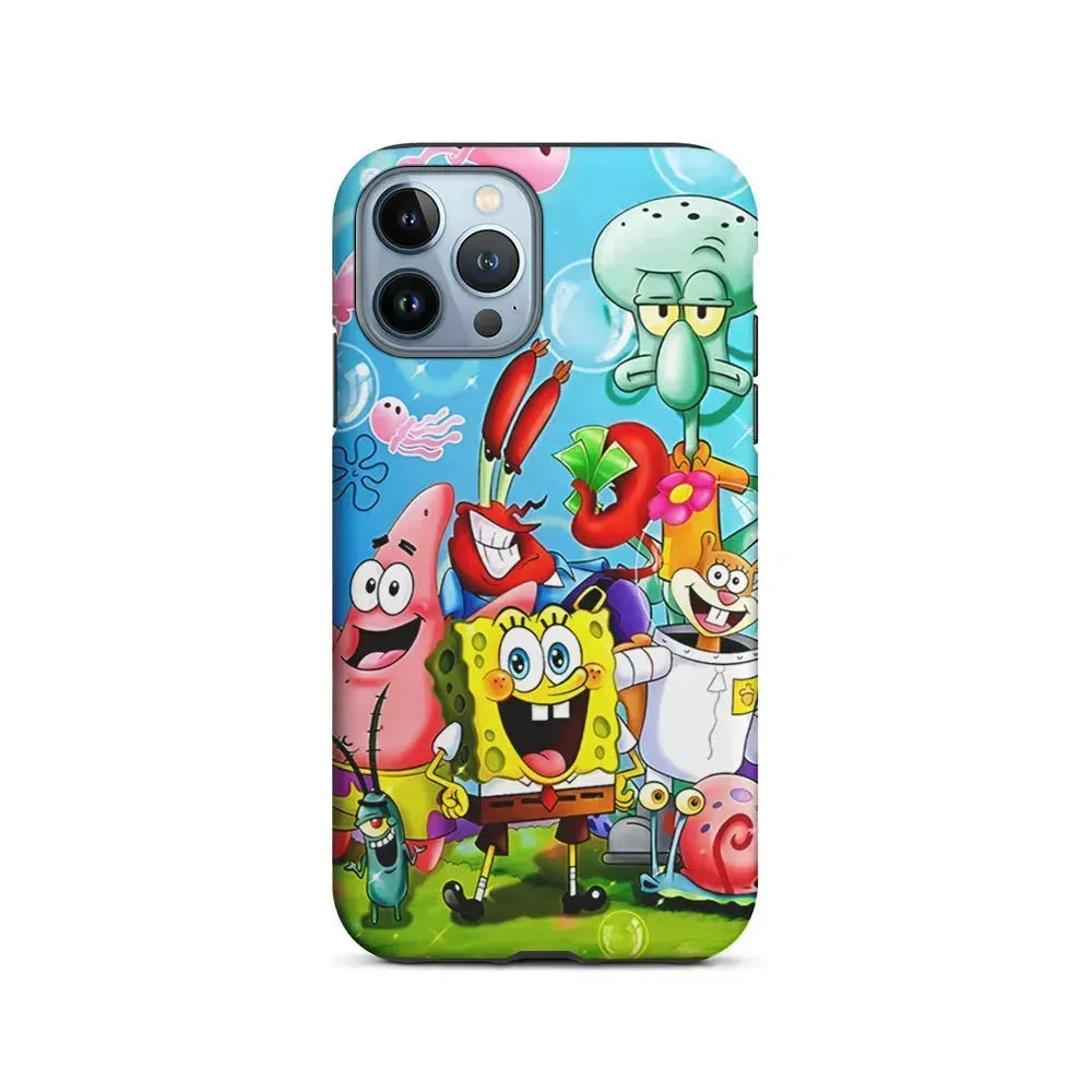SpongeBob SquarePants Family iPhone 15 Pro Max Case-2 in 1 Tough Case-Xtracase