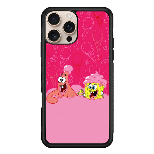 Spongebob and Patrick Eating Ice Cream iPhone 16 Pro Max Case - iPhone 16 Pro Max