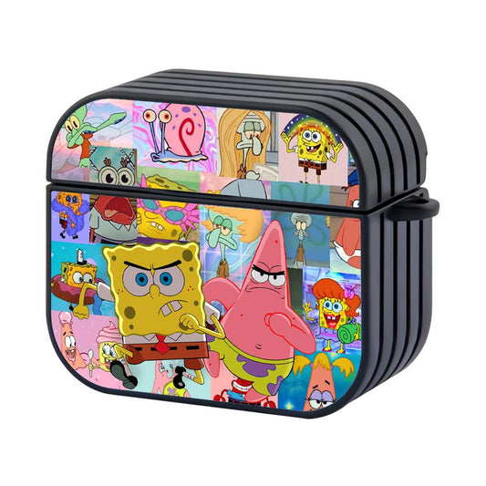 Spongebob and Patrick Make a Move Hard Plastic Case Cover For Apple Airpods 4-Xtracase