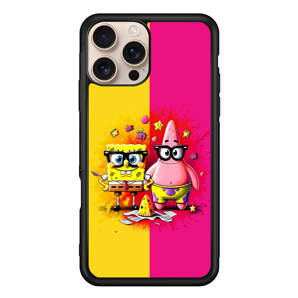 Spongebob and Patrick Yellow Pink iPhone 16 Pro Max Case - iPhone 16 Pro Max