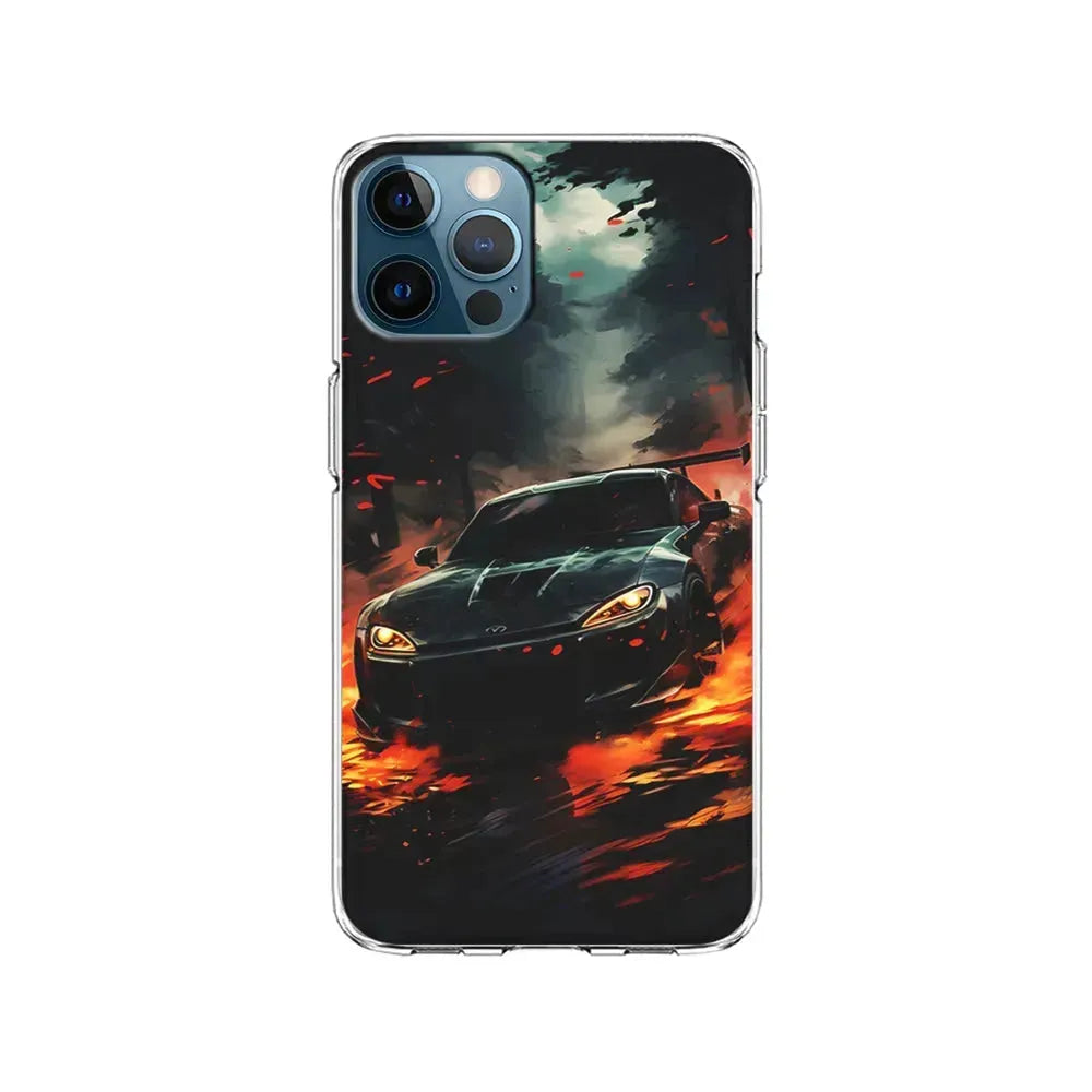 Sport Car Drift Smoke iPhone 15 Pro Max Case-Clear Soft Case-Xtracase