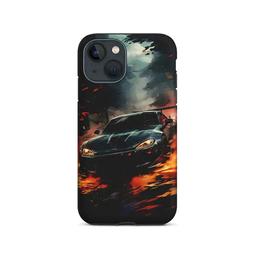 Sport Car Drift Smoke iPhone 13 Mini Case-2 in 1 Tough Case-Xtracase