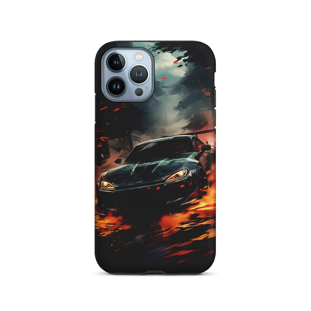 Sport Car Drift Smoke iPhone 13 Pro Case-2 in 1 Tough Case-Xtracase