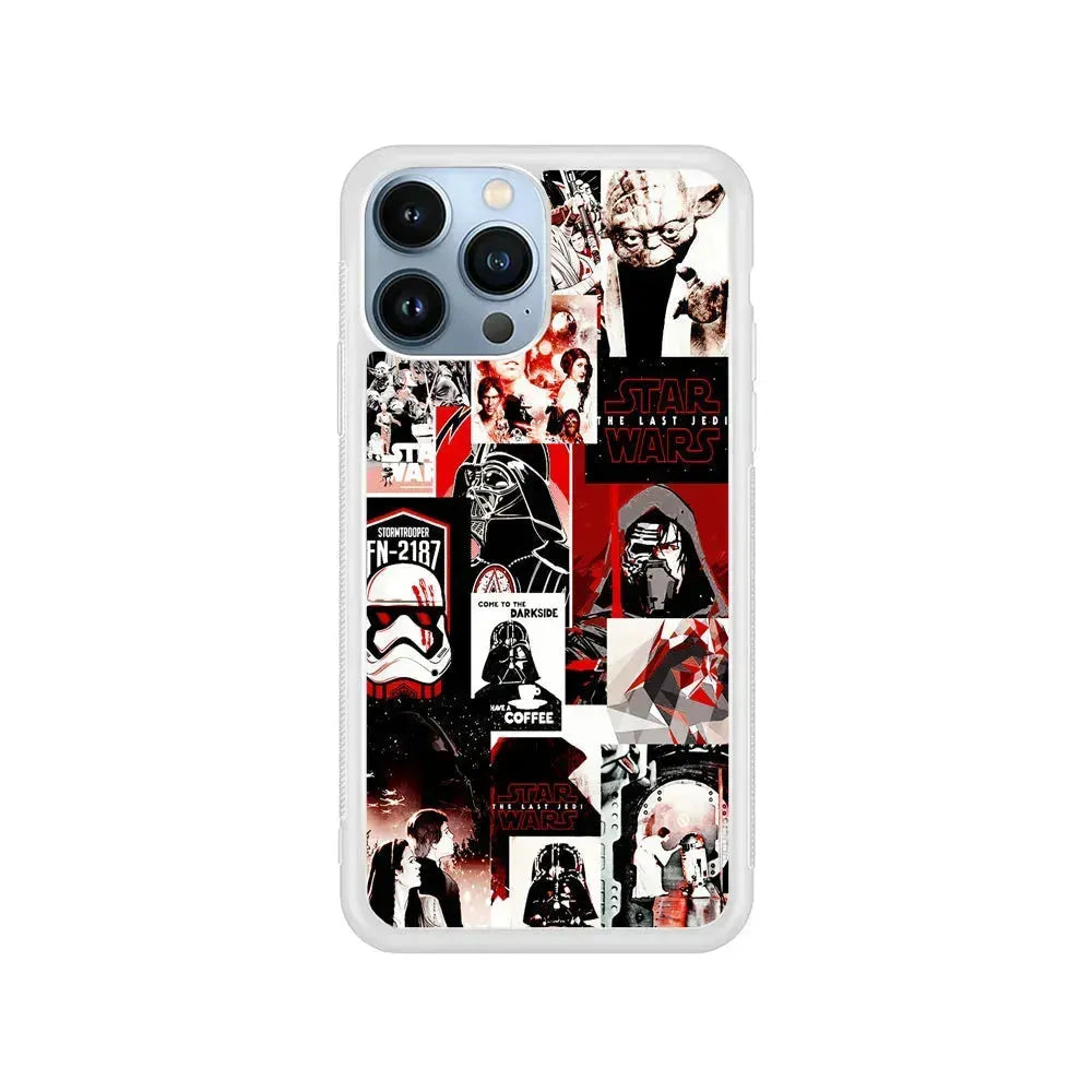 Star Wars Aesthetic Collage iPhone 15 Pro Max Case-Rubber / White (2D Case)-Xtracase
