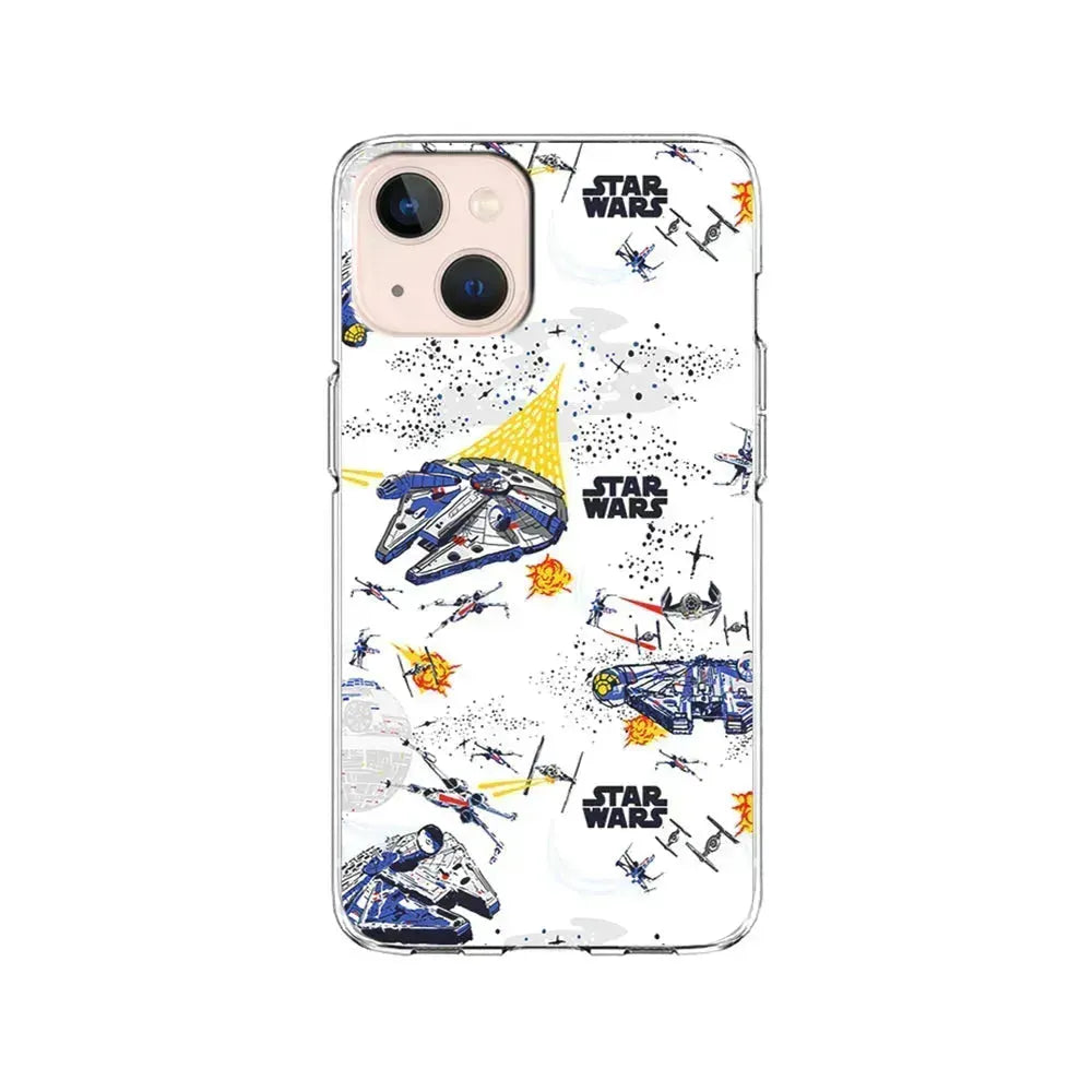 Star Wars Aircraft on Galaxy iPhone 13 Mini Case-Clear Soft Case-Xtracase