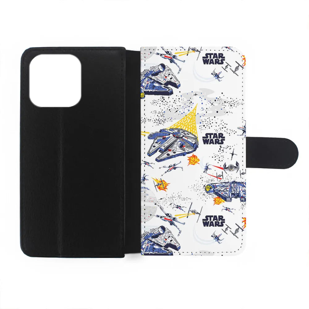 Star Wars Aircraft on Galaxy iPhone 13 Pro Case-Flip Wallet Case-Xtracase