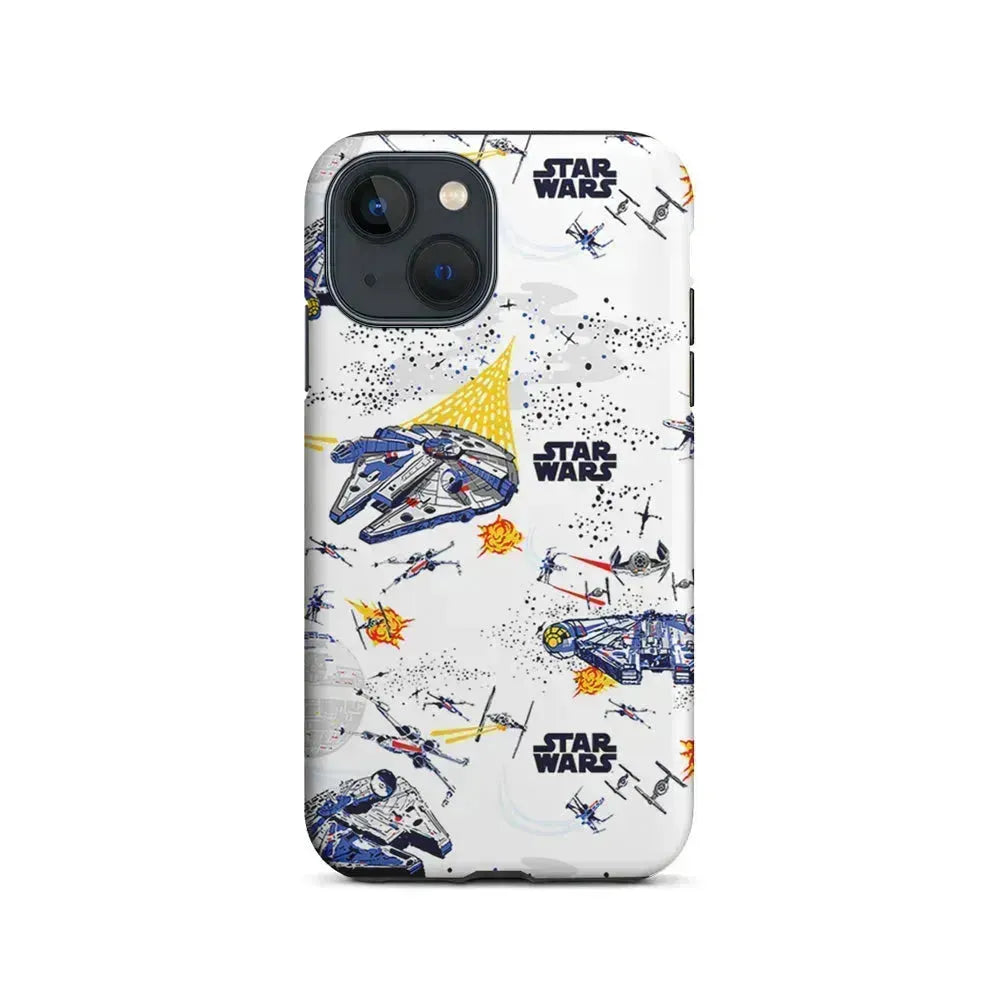 Star Wars Aircraft on Galaxy iPhone 13 Mini Case-2 in 1 Tough Case-Xtracase