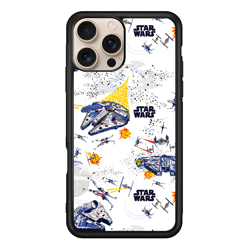 Star Wars Aircraft on Galaxy iPhone 16 Pro Max Case - iPhone 16 Pro Max