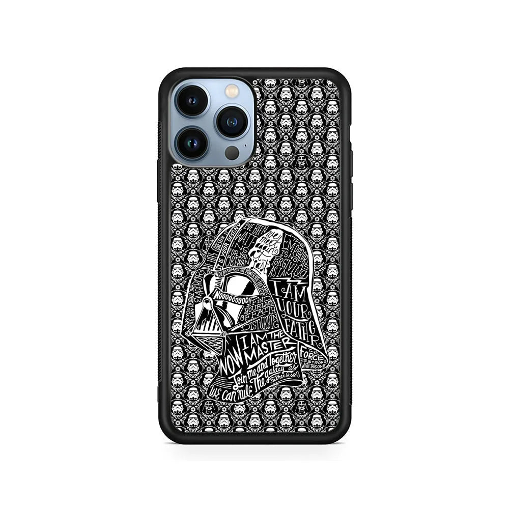Star Wars Dart Vader Pattern iPhone 13 Pro Case-Rubber / Black (2D Case)-Xtracase