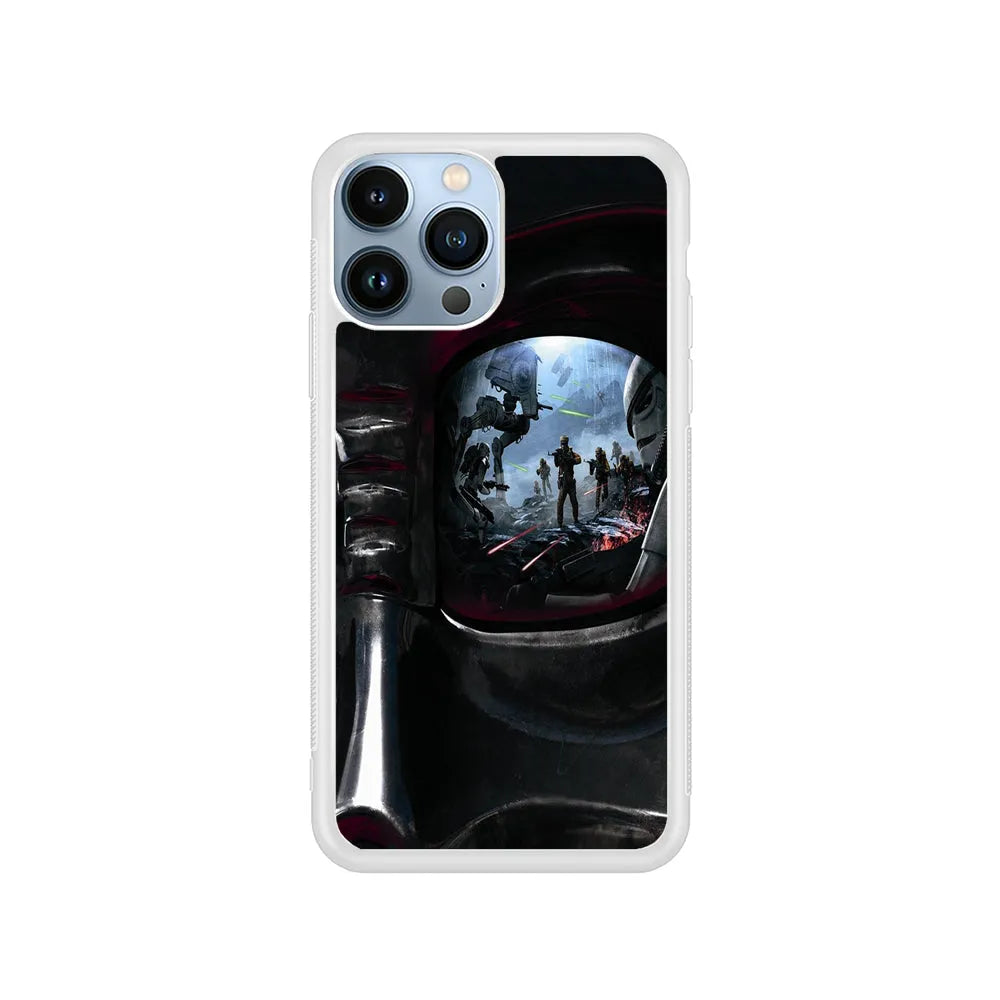 Star Wars Darth Vader Eye iPhone 13 Pro Max Case-Rubber / White (2D Case)-Xtracase