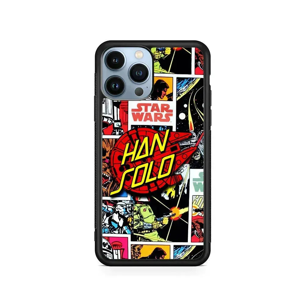 Star Wars Han Solo Sign iPhone 15 Pro Max Case-Rubber / Black (2D Case)-Xtracase