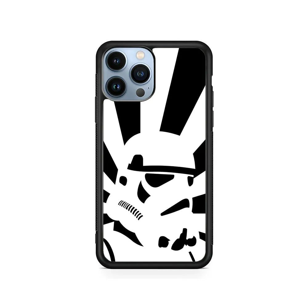 Star Wars Stormtrooper Black White iPhone 13 Pro Case-Rubber / Black (2D Case)-Xtracase