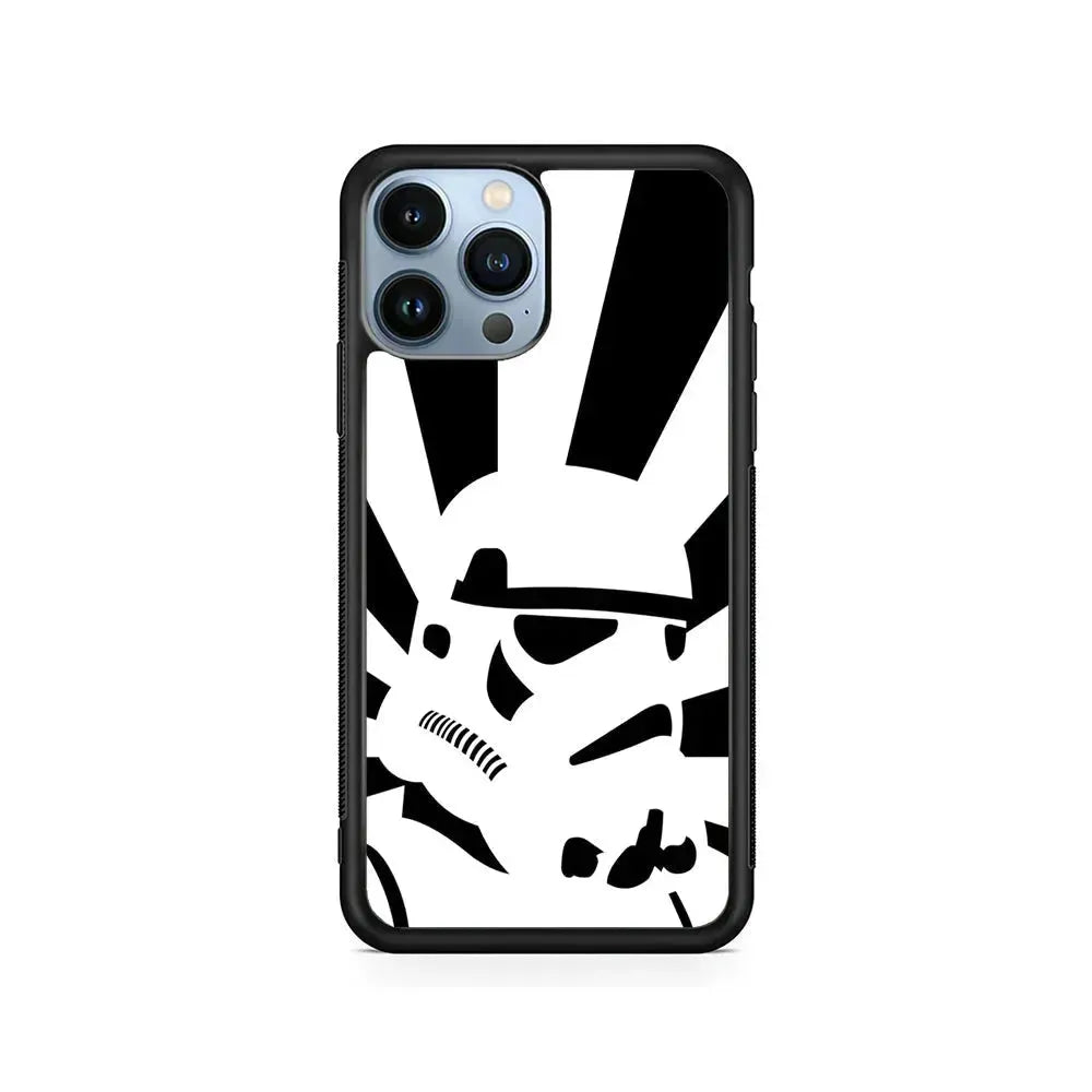 Star Wars Stormtrooper Black White iPhone 15 Pro Max Case-Rubber / Black (2D Case)-Xtracase