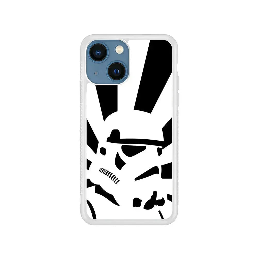 Star Wars Stormtrooper Black White iPhone 13 Mini Case-Rubber / White (2D Case)-Xtracase