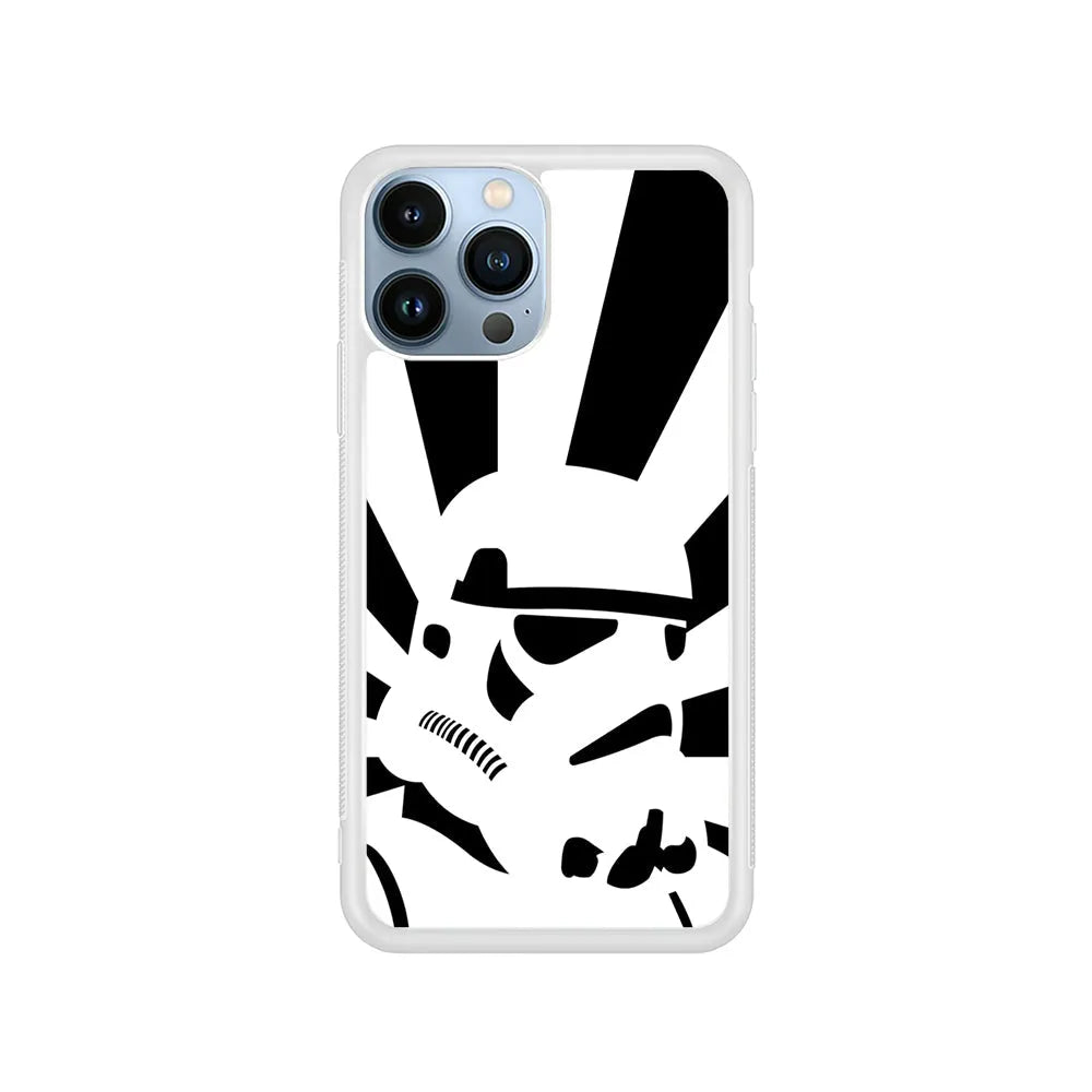 Star Wars Stormtrooper Black White iPhone 13 Pro Case-Rubber / White (2D Case)-Xtracase