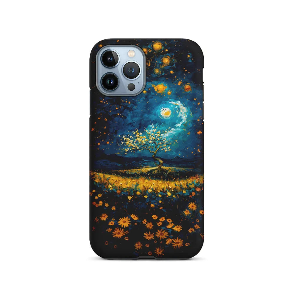 Starry Night Blossoms Painting iPhone 13 Pro Max Case-2 in 1 Tough Case-Xtracase