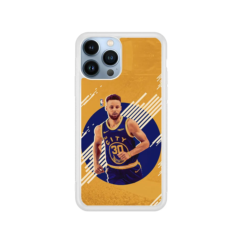 Stephen Curry Basketball Player iPhone 13 Pro Case-Rubber / White (2D Case)-Xtracase