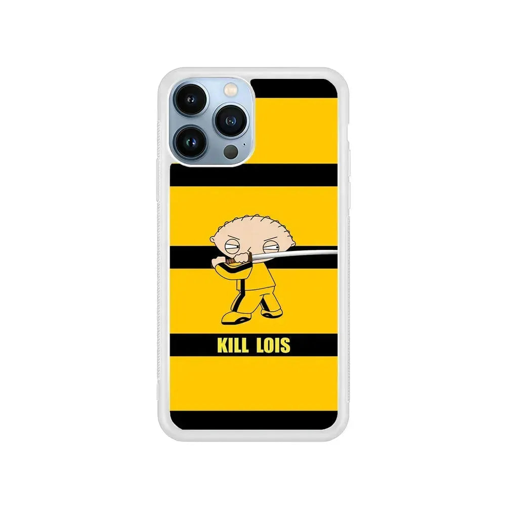 Stewie Kills Lois Family Guy iPhone 15 Pro Max Case-Rubber / White (2D Case)-Xtracase