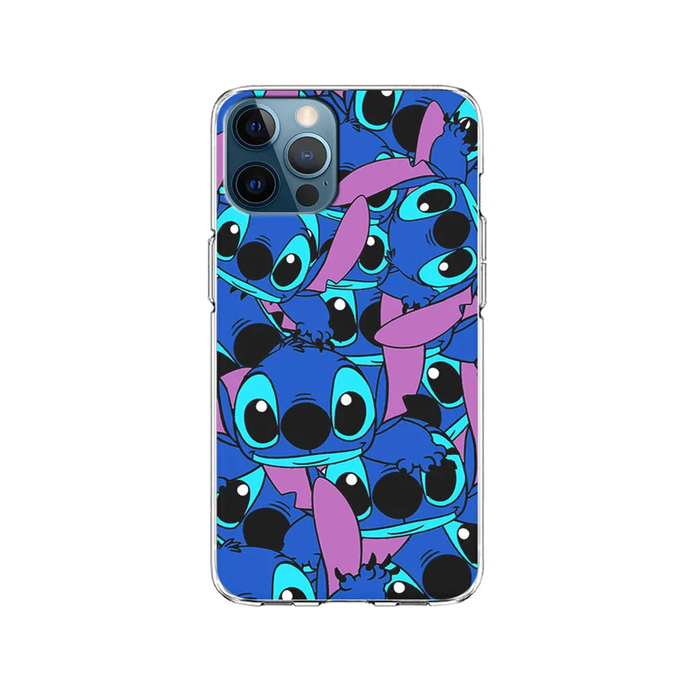 Stitch Blue Cute iPhone 13 Pro Case-Clear Soft Case-Xtracase