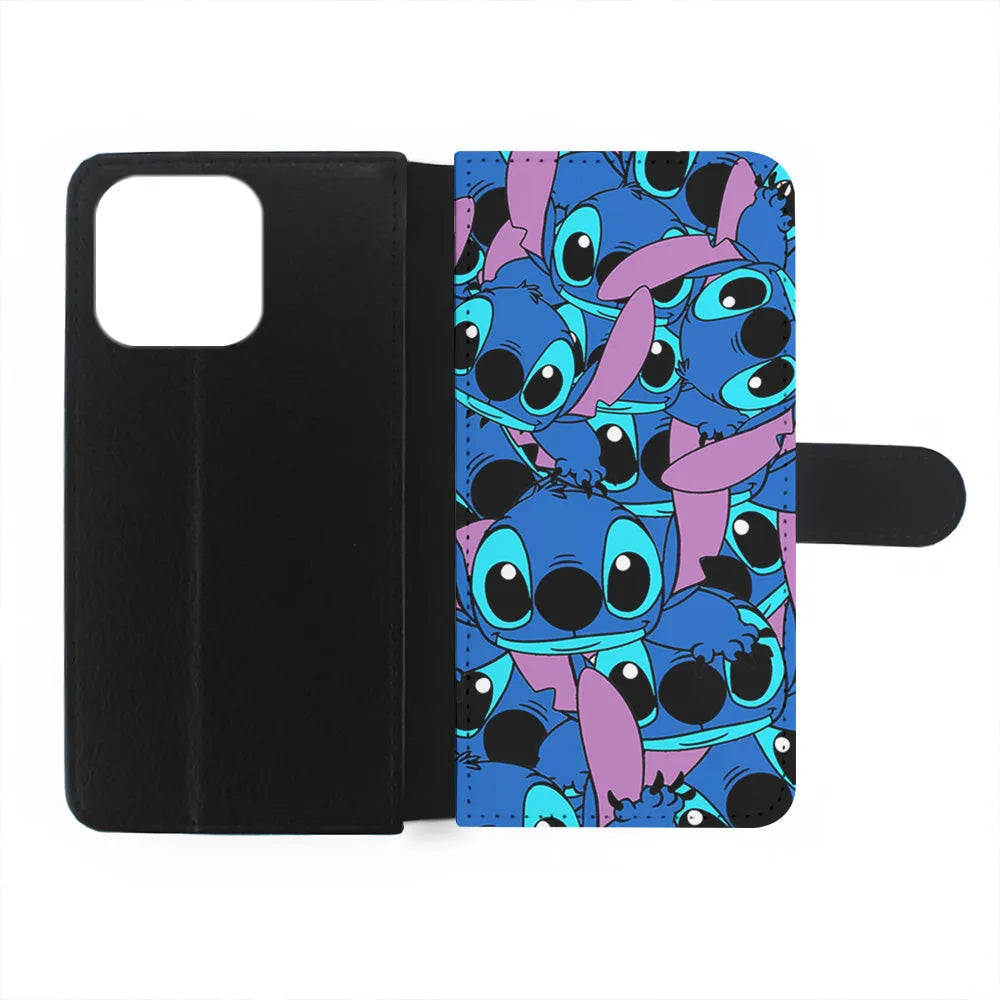Stitch Blue Cute iPhone 13 Pro Case-Flip Wallet Case-Xtracase