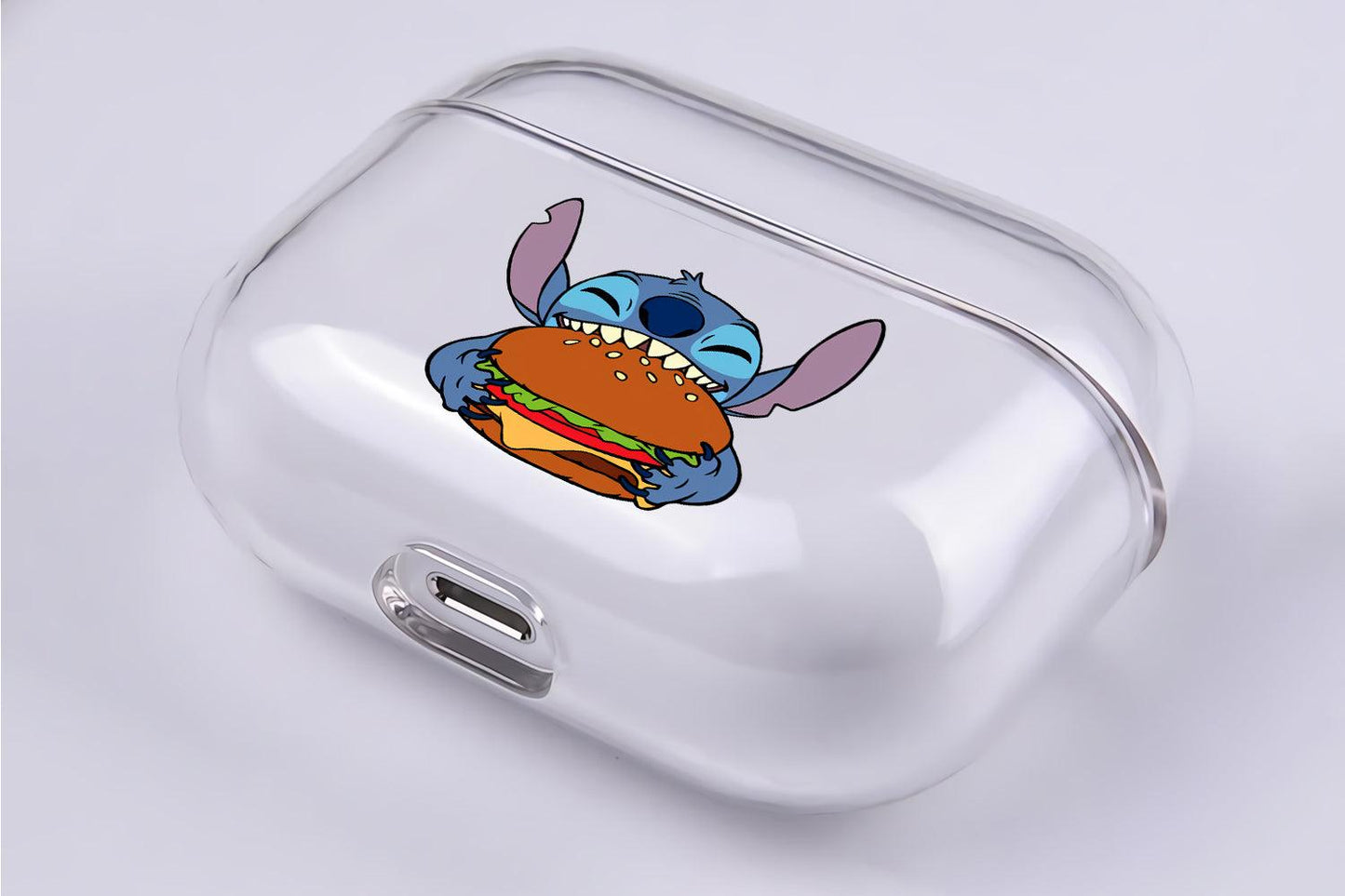 Stitch Eat Burger Apple Airpod Pro 2 Clear Case-Xtracase